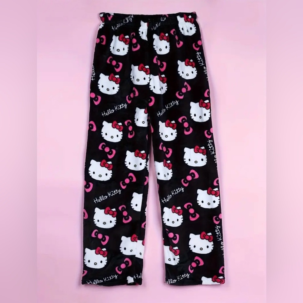 Hello Kitty Black and Pink Pajama Bottoms